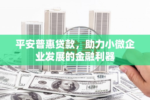 商都平安普惠贷款，助力小微企业发展的金融利器