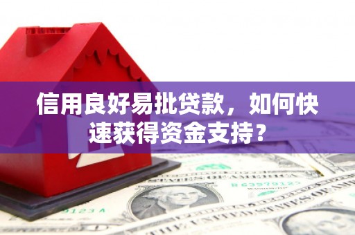 商都信用良好易批贷款，如何快速获得资金支持？