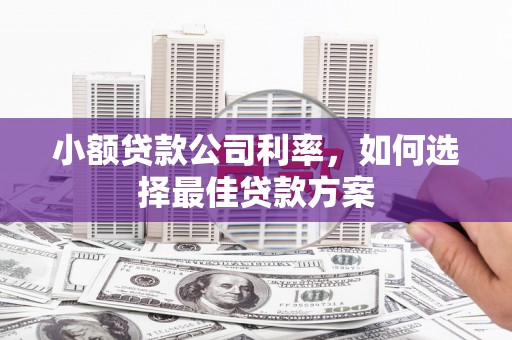 商都小额贷款公司利率，如何选择最佳贷款方案