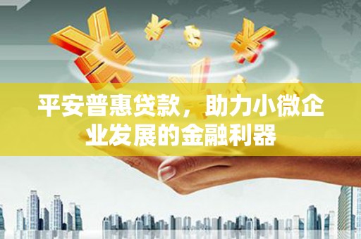 商都平安普惠贷款，助力小微企业发展的金融利器