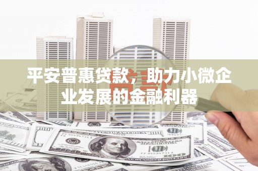 商都平安普惠贷款，助力小微企业发展的金融利器