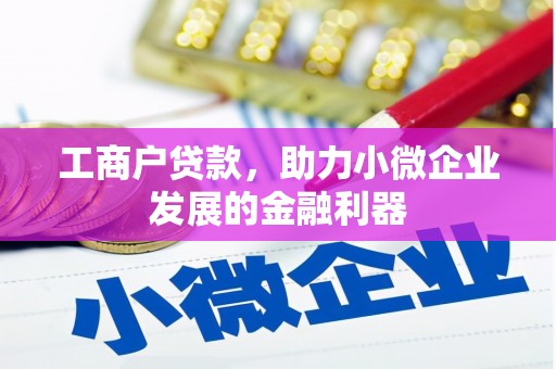 商都工商户贷款，助力小微企业发展的金融利器