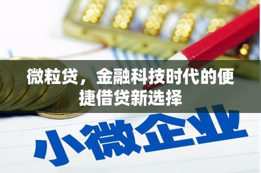 商都微粒贷，金融科技时代的便捷借贷新选择